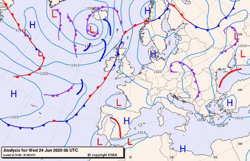 Previsioni meteo per mercoledì 24, giovedì 25, venerdì 26 (giugno)