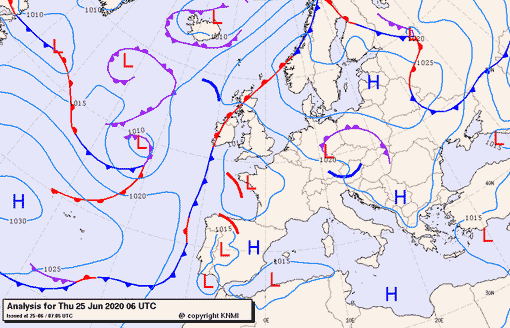 Previsioni meteo per giovedì 25, venerdì 26, sabato 27 (giugno)