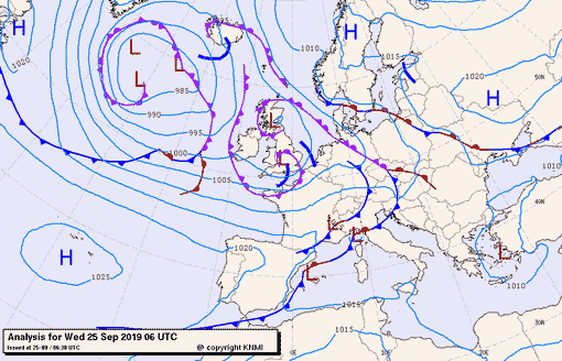 Previsioni meteo per mercoledì 25, giovedì 26, venerdì 27 (settembre)