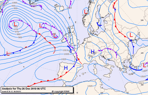 Previsioni meteo per giovedì 26, venerdì 27, sabato 28 (dicembre)