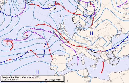 Previsioni meteo per giovedì 31, venerdì 1, sabato 2 (ottobre-novembre)