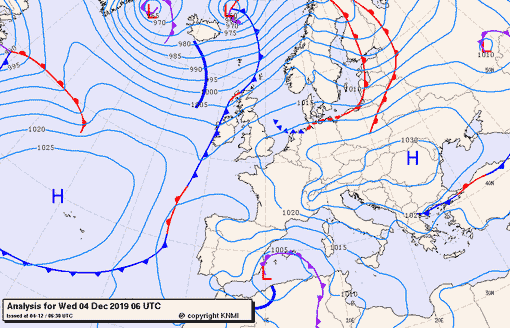 Previsioni meteo per mercoledì 4, giovedì 5, venerdì 6 (dicembre)