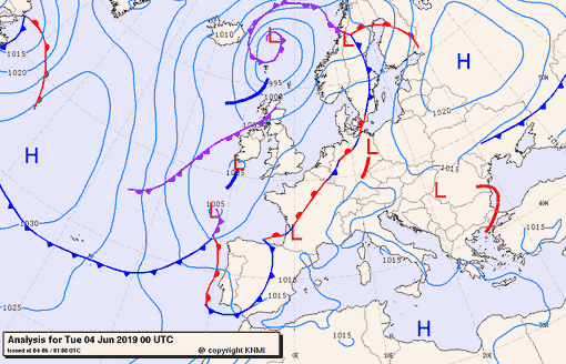 Previsioni meteo per martedì 4, mercoledì 5, giovedì 6 (giugno)