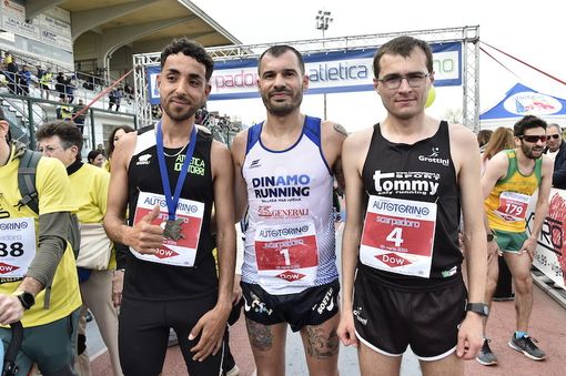 Il podio maschile della Scarpadoro Half Marathon 2023