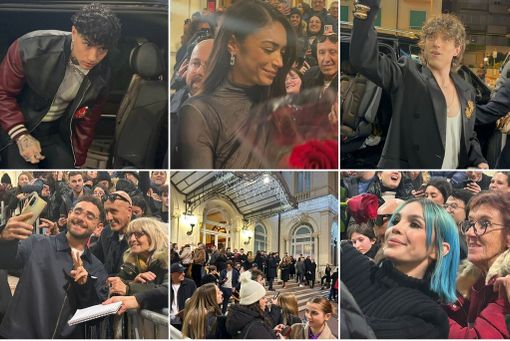 Sarà Sanremo, fuori dal Casinò il primo assaggio di Festival: ovazioni per Elodie, Tony Effe, Giorgia e Achille Lauro