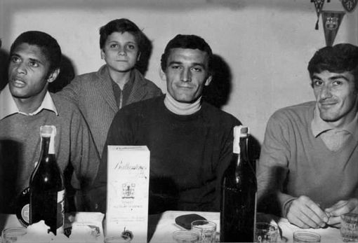 Da sinistra Nenè, Gigi Riva e Beppe Tomasini