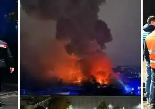 Incendio devasta ditta di riciclo rifiuti a Corsico