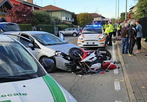Magenta: grave incidente a Pontevecchio, ferito motociclista