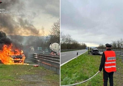 Auto in panne prende fuoco lungo l’A21 nei pressi di Cremona Auto in panne prende fuoco lungo l’A21 nei pressi di Cremona