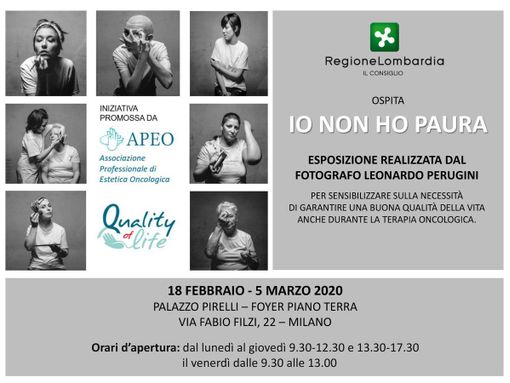 “Io non ho paura”: domani a Palazzo Pirelli l’inaugurazione della mostra fotografica  dedicata alla storia di donne che lottano ogni giorno contro il cancro