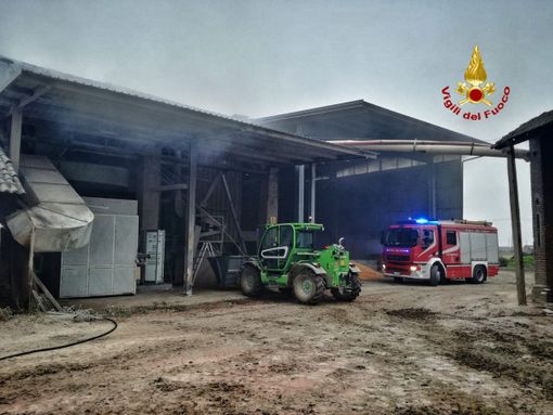 Mede: in fiamme un essiccatoio in via Frati, intervengono i vigili del fuoco Mede: in fiamme un essiccatoio in via Frati, intervengono i vigili del fuoco