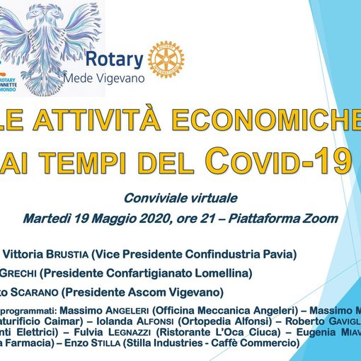 Vigevano, il Club Rotary Mede Vigevano si ripete su Zoom: protagonista questa volta l'economia