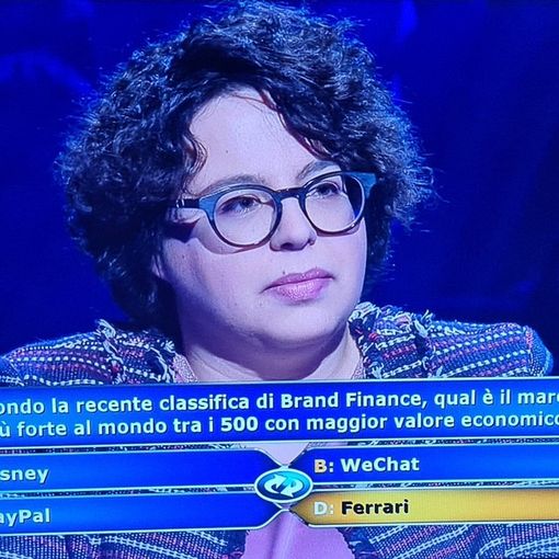 Vigevano: Ilaria Sambinello vince 70.000 euro a &quot;Chi vuol essere Milionario?&quot;, grazie a una risposta sul marchio Ferrari