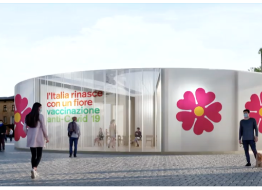 Vaccino anti-Covid nei gazebo a forma di primula