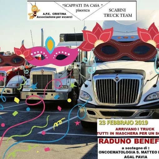 Pavia: Truck in maschera per regalare un sorriso ai bambini colpiti da malattie oncoematologiche