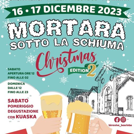 “Mortara sotto la schiuma – Christmas Edition”, sabato 16 e domenica 17 dicembre in Borsa Merci