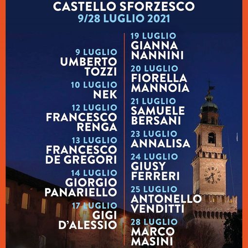 Vigevano: al Castello Sforzesco &quot;Piano Forte e Gianna Nannini - La Differenza&quot;