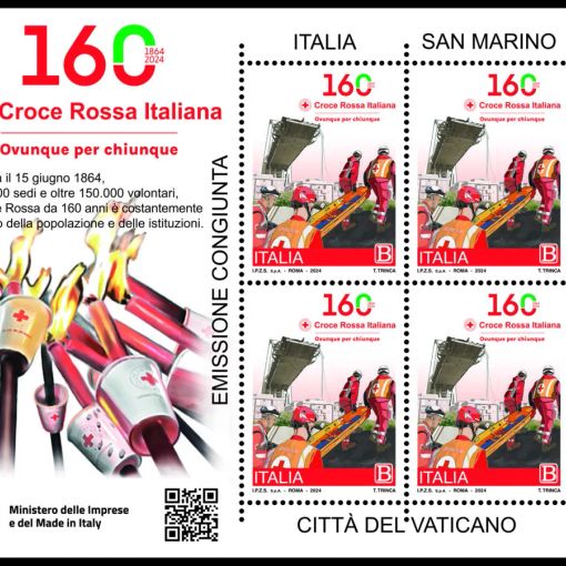 Poste Italiane, emesso un francobollo dedicato ai 160 anni della Croce Rossa