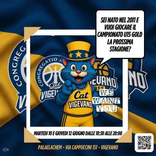 Basket, U15 Gold di Cat Vigevano a caccia di nuovi talenti: vieni a provare il 10/06 e 12/06! Special Team a Buccinasco sabato 07/06