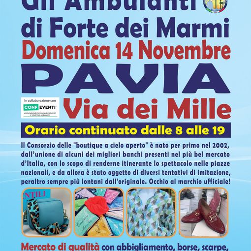 L’originale Consorzio de &quot;Gli Ambulanti di Forte dei Marmi®” a PAVIA domenica 14 novembre