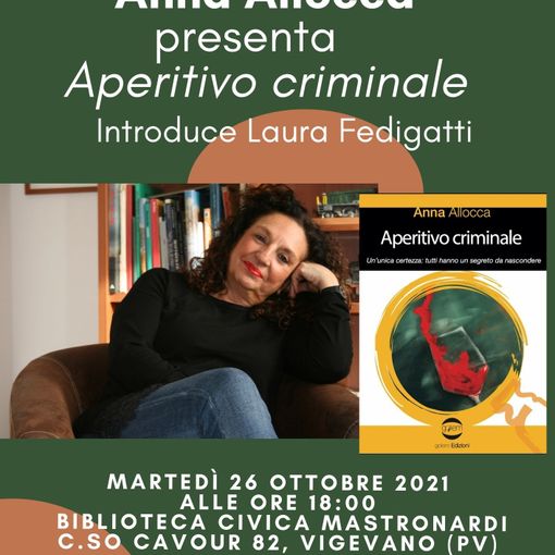 Vigevano: &quot;Aperitivo Criminale&quot; con la scrittrice Anna Allocca alla biblioteca Mastronardi