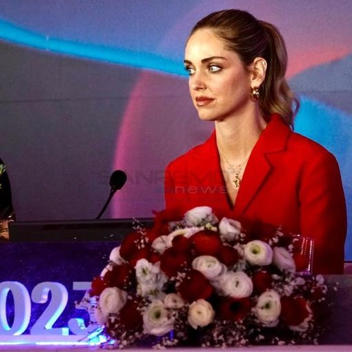 Chiara Ferragni in sala stampa al Casinò di Sanremo