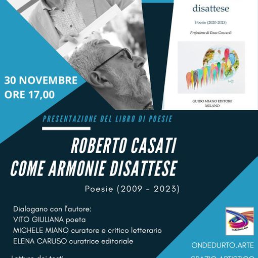 &quot;Come armonie disattese&quot;, il nuovo volume di poesie del vigevanese Roberto Casati