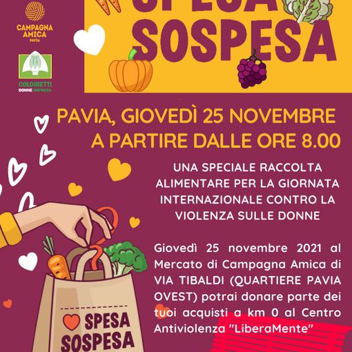 Violenza sulle donne, una “spesa sospesa” al mercato di Campagna Amica a Pavia