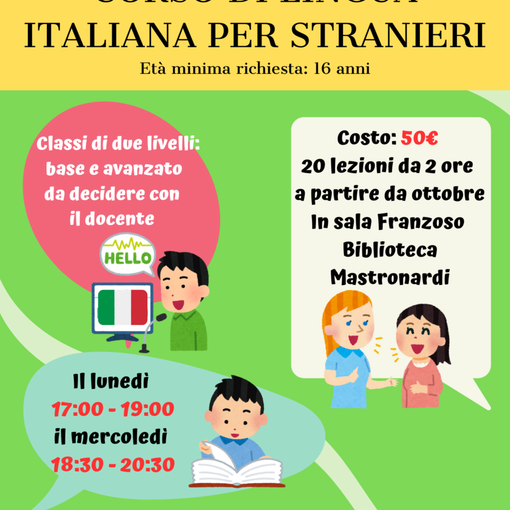 Vigevano, in arrivo i nuovi corsi di avvicinamento alla lingua italiana per stranieri