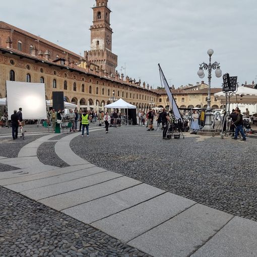 Vigevano: si gira uno spot in piazza Ducale