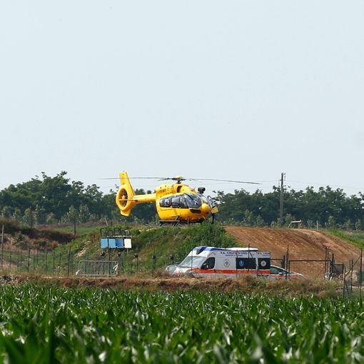 L'elisoccorso atterrato sulla pista di Ottobiano