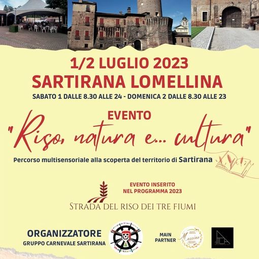Sabato 1 domenica 2 luglio appuntamento a Sartirana alla riscoperta dei sensi