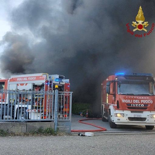 L'incendio alla Ilga Gomma di Vigevano