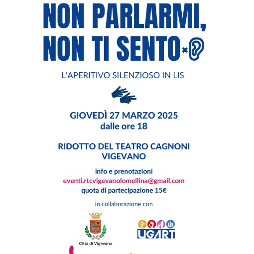 &quot;Non parlarmi non ti sento&quot;, l'aperitivo silenzioso promosso da Rotary Club Vigevano Mortara e Rotaract Vigevano