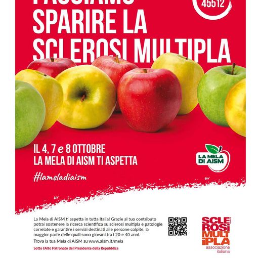 Lotta alla sclerosi multipla: AISM in piazza con 2 milioni di mele per “La Mela di AISM”. L’iniziativa di informazione, sensibilizzazione e di raccolta fondi