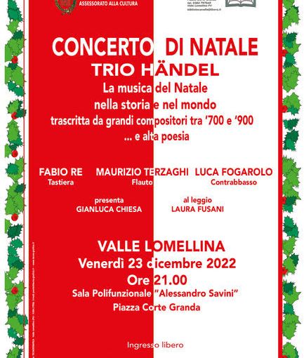Valle Lomellina: alla sala polifunzionale il concerto di Natale con il Trio Händel