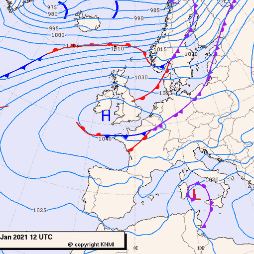 Previsioni meteo per mercoledì 12, giovedì 13, venerdì 14 (gennaio)