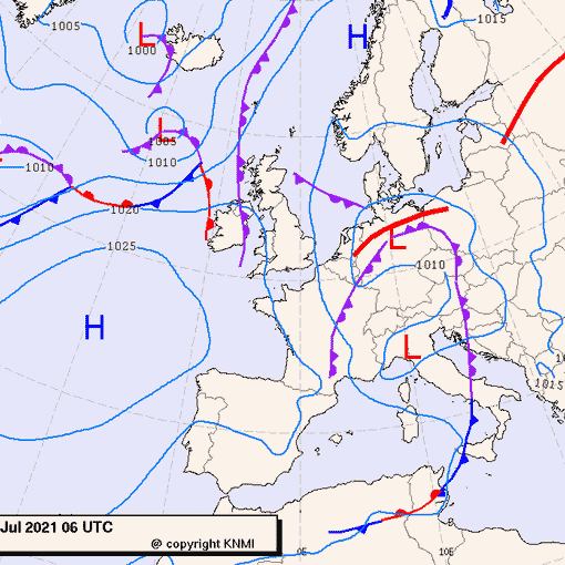 Previsioni meteo per mercoledì 14, giovedì 15, venerdì 16 (luglio)