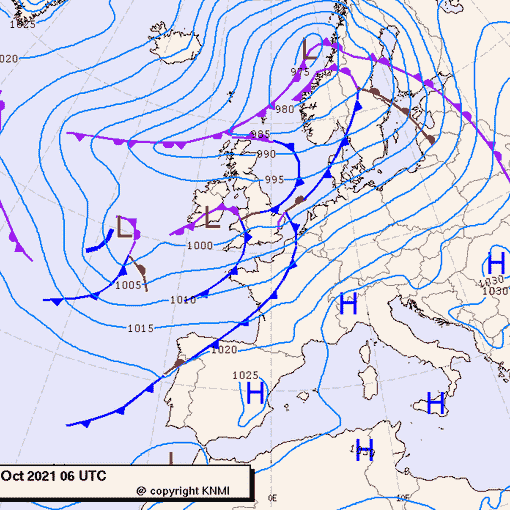 Previsioni meteo per mercoledì 20, giovedì 21, venerdì 22 (ottobre)