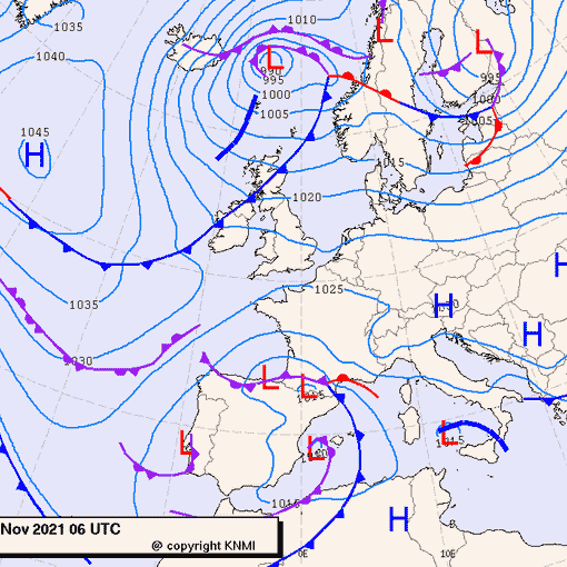 Previsioni meteo per mercoledì 24, giovedì 25, venerdì 26 (novembre)