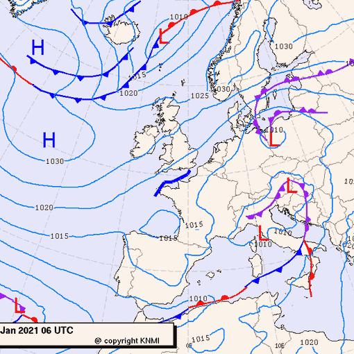 Previsioni meteo per mercoledì 6, giovedì 7, venerdì 8 (gennaio)