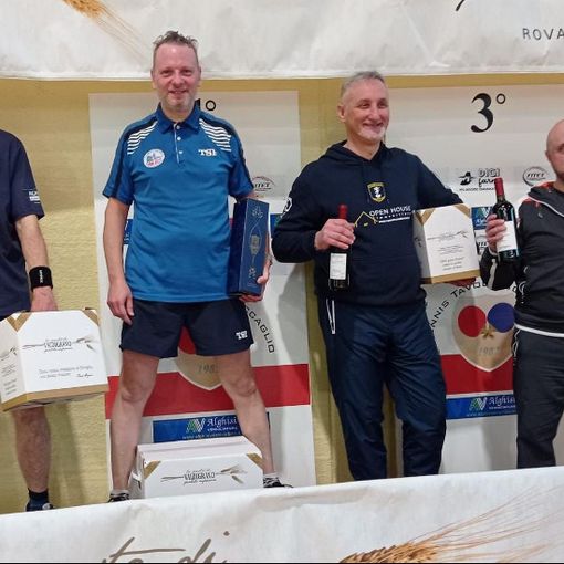 Tennistavolo torneo nazionale veterani, il singolo Master 50-60 incorona Marco Gusberti