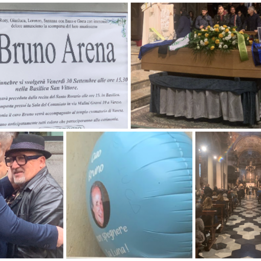 VIDEO. L'ultimo abbraccio di Varese a Bruno Arena. L'amico Max Cavallari: «Ora lui è lassù con i grandi, ma lo sento sempre con me»