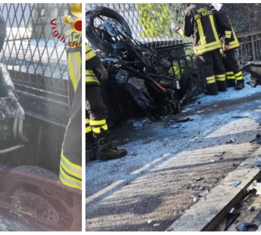 I mezzi coinvolti dopo l'incidente