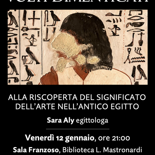 Vigevano: l'egittologa Sara Aly presenta &quot;Volti dimenticati&quot;, alla riscoperta del significato dell’arte nell’Antico Egitto
