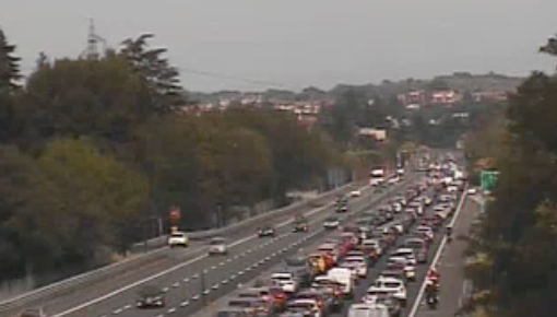 La situazione in A8 intorno alle 10.45 di oggi immortalata dalle webcam di Autostrade per l'Italia