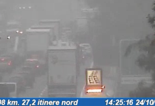 I mezzi in coda sul luogo dell'incidente viste dalle webcam di Autostrade per l'Italia