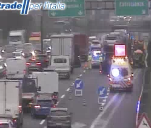 L'incidente visto dalle webcam di Autostrade per l'Italia