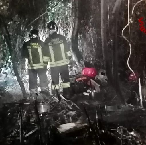 I vigili del fuoco sul posto