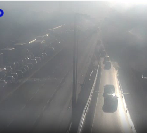 La coda vista dalla webcam di Autostrade
